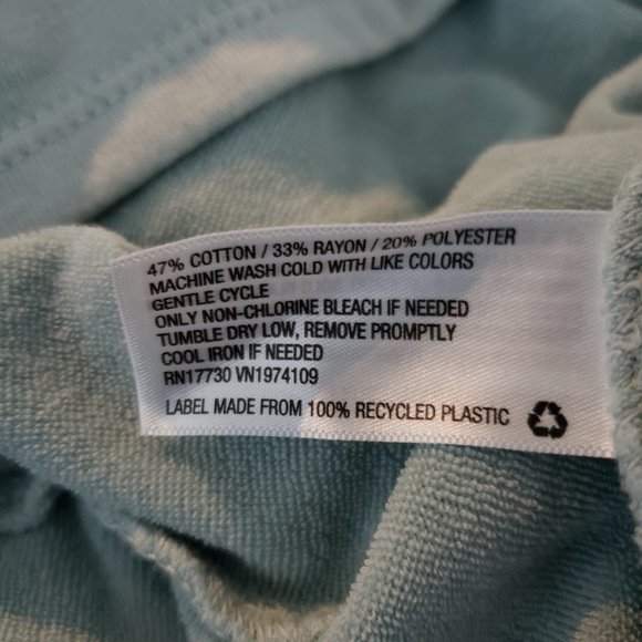 WILD FABLE Extra Small Light Blue Mineral Wash Tiered Sweatshirt Dress - Picture 7 of 11